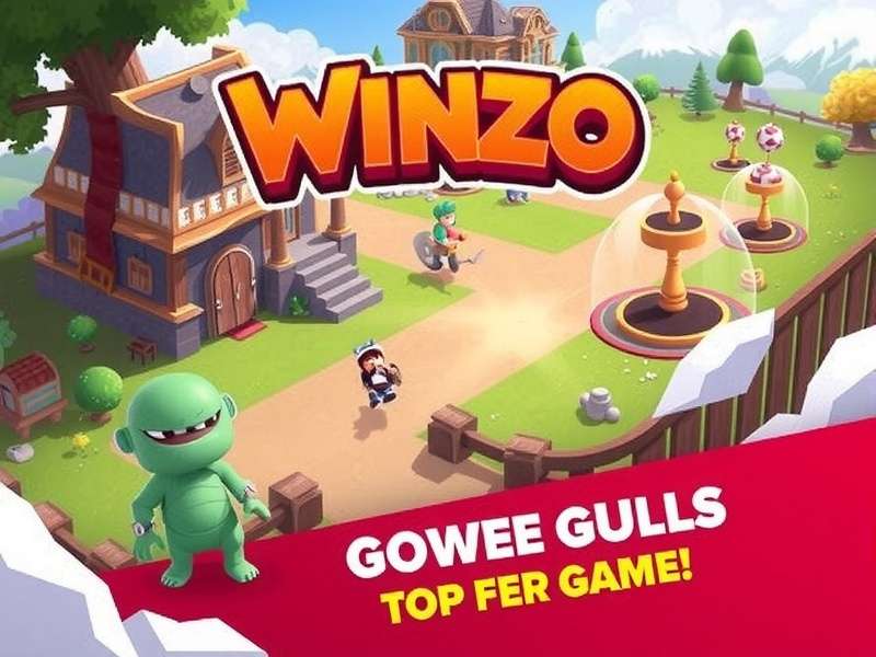 Winzo gaming interface on laptop screen