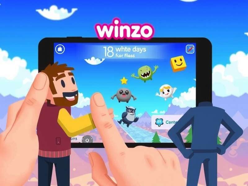WinZO App interface showing various games like Ludo and Fantasy Sports on a smartphone