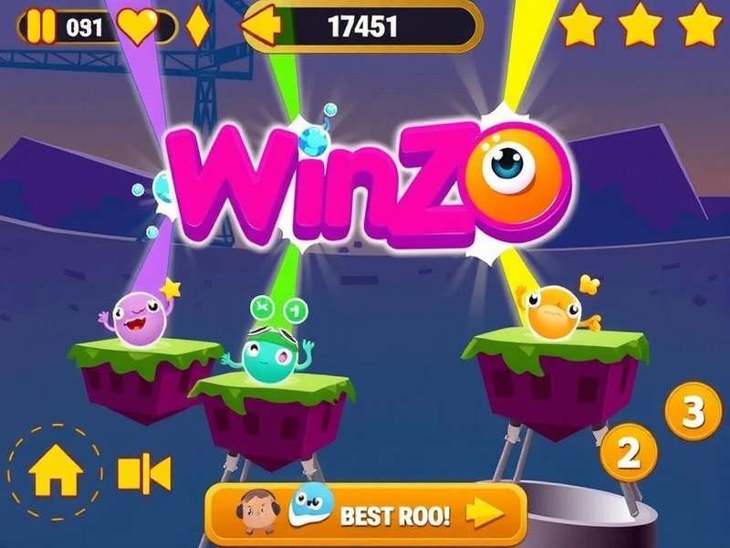 WinZO App running on a Windows laptop with colorful game icons